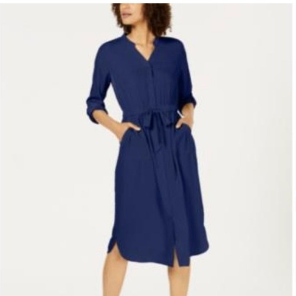 Alfani V-Neck Roll-Tab Shirt Dress *NEW with TAGS*